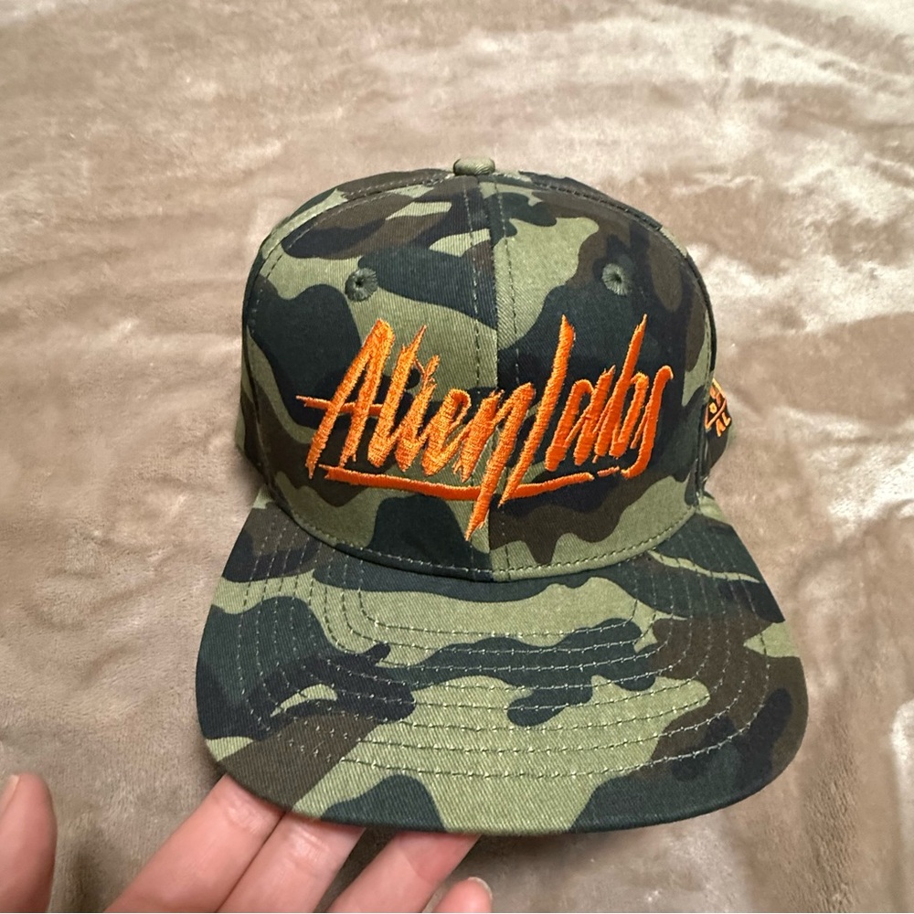Alienlabs Camo Cannabis Snap Back Flat Bill Baseball Hat